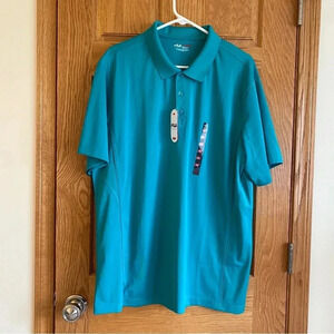 Fila Athletic Fit Performance Green Polo Golf Shirt Short Sleeve Wicking 2XL XXL